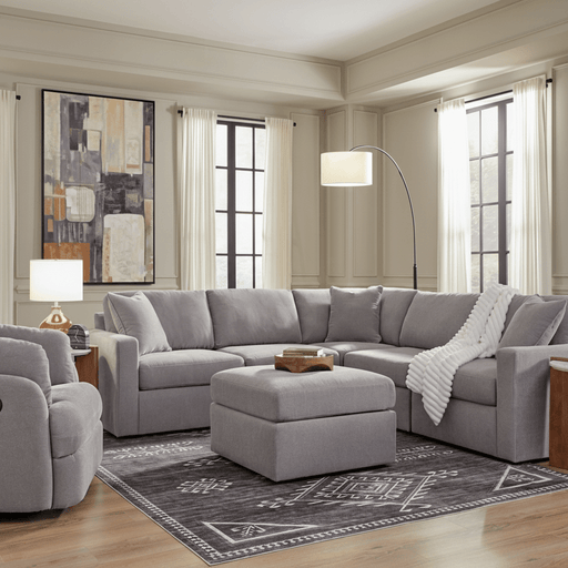 Modmax 5-Piece Double Storage Chaise Sectional with Audio Console Granite