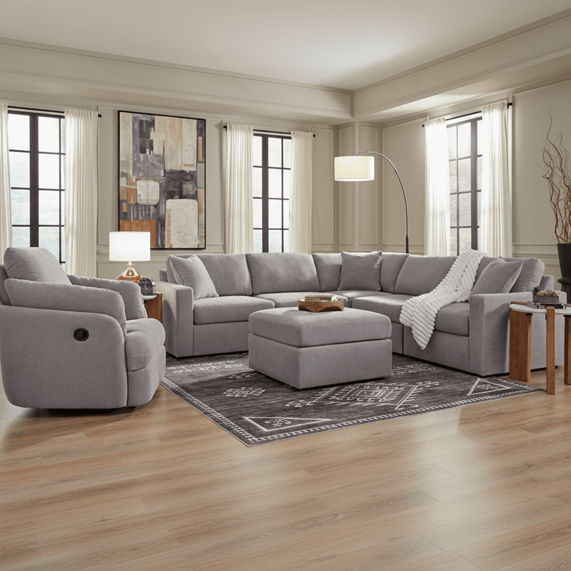Modmax 5-Piece Sectional with Storage Chaise Granite Option A