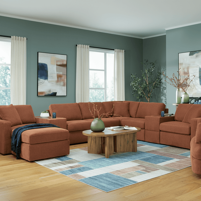 Modmax 5-Piece Sectional with Storage Chaise Spice Option B
