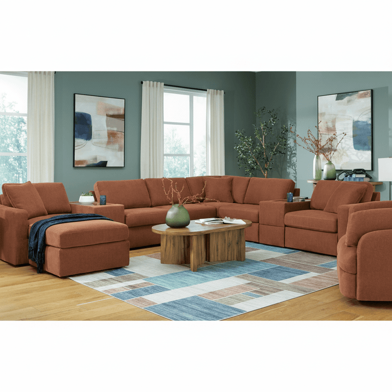 Modmax 5-Piece Sectional with Storage Chaise Spice Option A