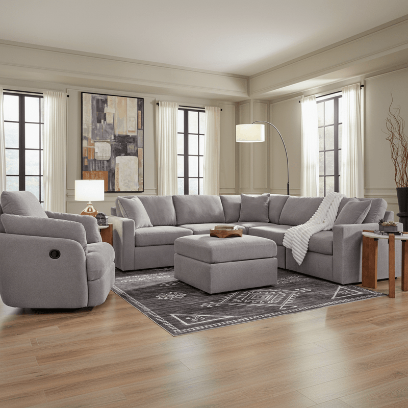 Modmax 5-Piece Sectional with Storage Chaise Granite Option B