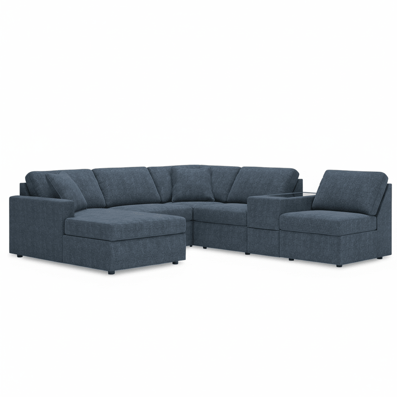 Modmax 6-Piece Sectional with Chaise and Audio Console Option B