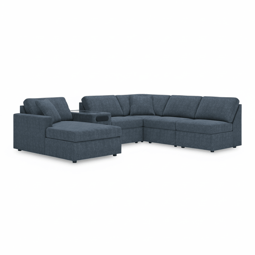 Modmax 6 - Piece Sectional with Chaise and Audio Console - Berre Furniture