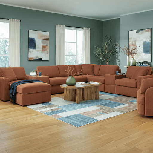 Modmax 6-Piece Sectional with Storage Chaise Spice Option B