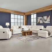 Modmax 6-Piece Sectional with Storage Chaise and Audio Console Oyster Option A
