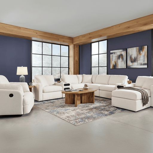Modmax 6-Piece Sectional with Storage Chaise and Audio Console Oyster Option A