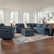 Modmax 6-Piece Sectional with Storage Chaise and Audio Console Ink Option A