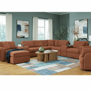 Modmax 6-Piece Sectional with Storage Chaise and Audio Console Spice Option A