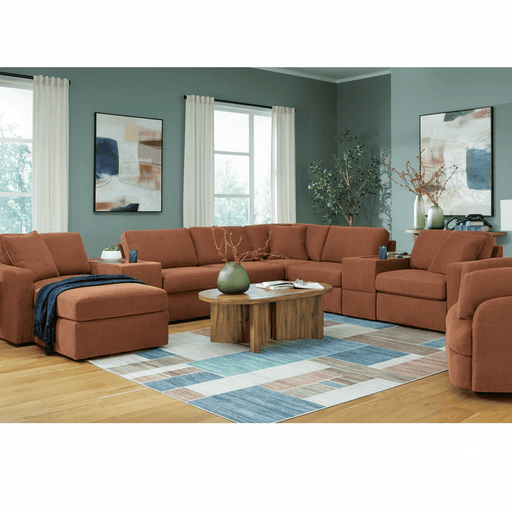 Modmax 6 - Piece Sectional with Storage Chaise and Audio Console - Berre Furniture