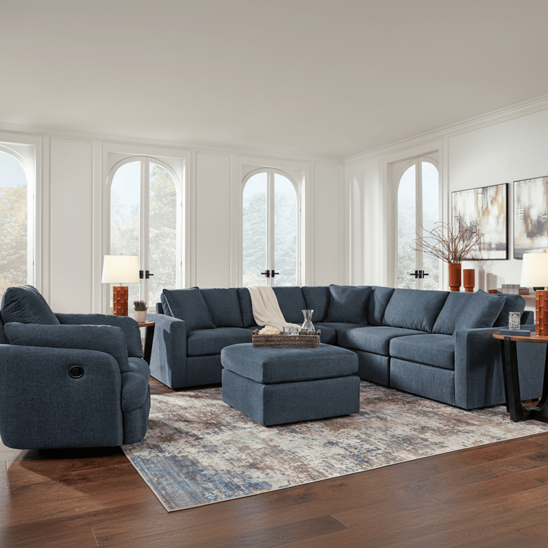 Modmax 6-Piece Sectional with Storage Chaise and Storage Console Ink Option C