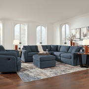 Modmax 6-Piece Sectional with Storage Chaise and Storage Console Ink Option B