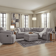 Modmax 6-Piece Sectional with Storage Chaise and Storage Console Granite Option A