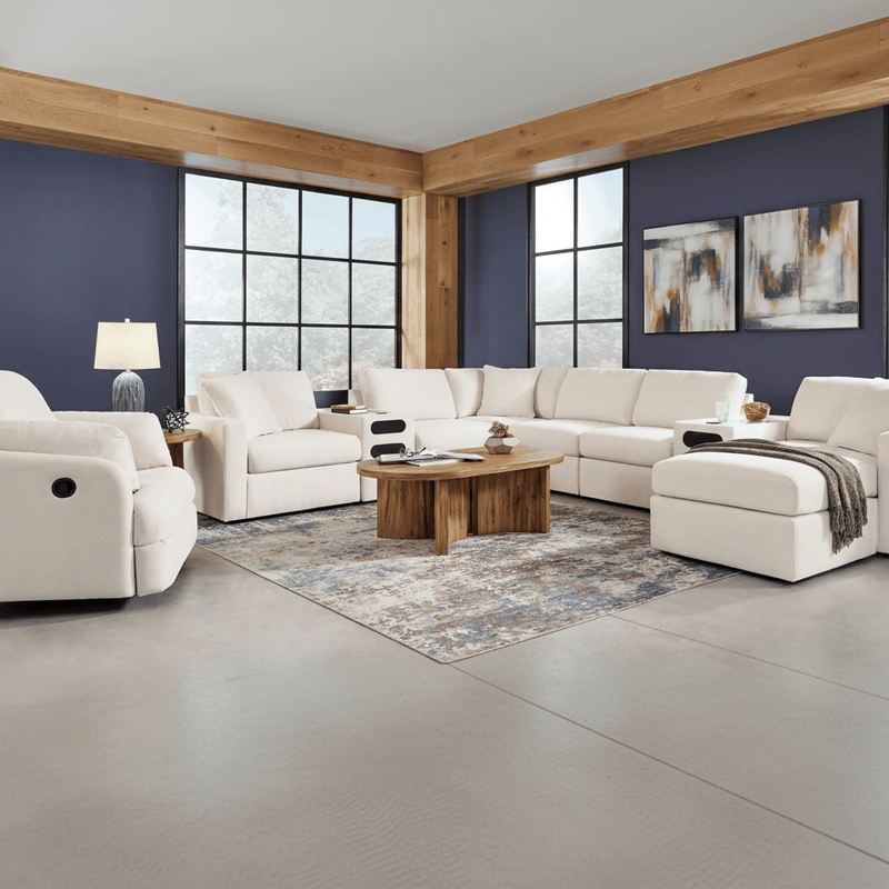 Modmax 6-Piece Sectional with Storage Chaise and Storage Console Oyster Option A