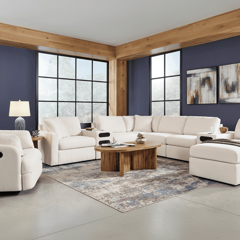 Modmax 6-Piece Sectional with Storage Chaise and Storage Console Oyster Option B