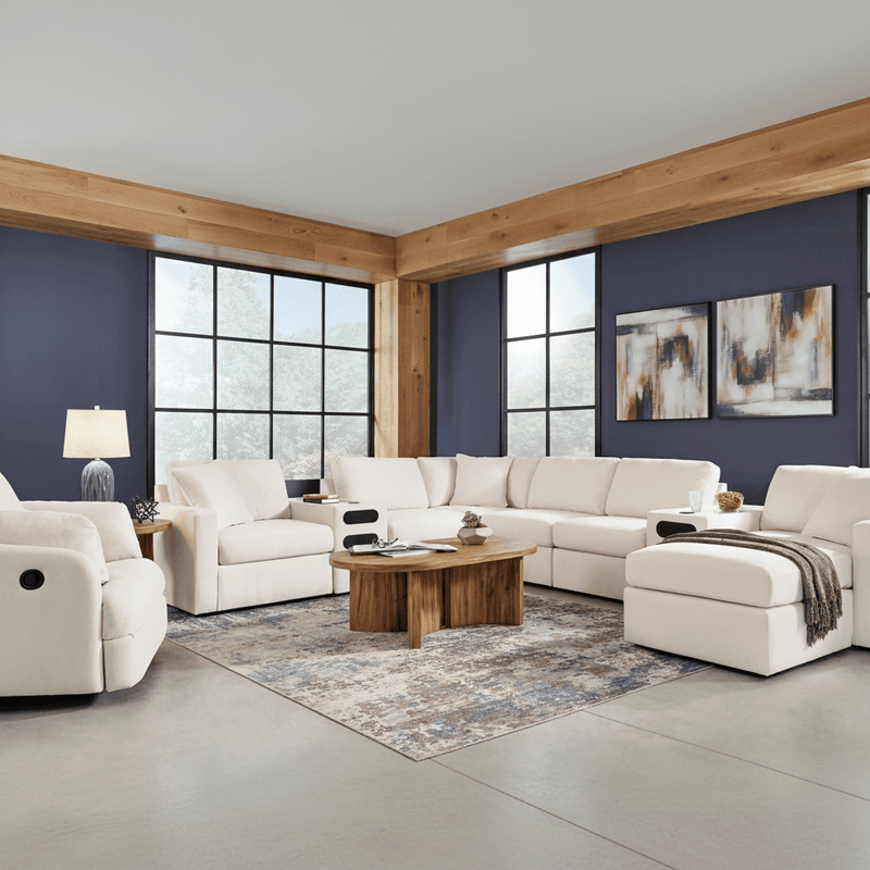 Modmax 6-Piece Sectional with Storage Chaise and Storage Console Oyster Option C