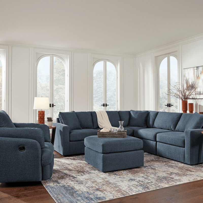 Modmax 6-Piece Sectional with Storage Chaise and Storage Console Ink Option D