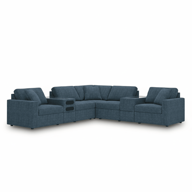 Modmax 7-Piece Balanced Sectional with Audio and Storage Consoles Default Title