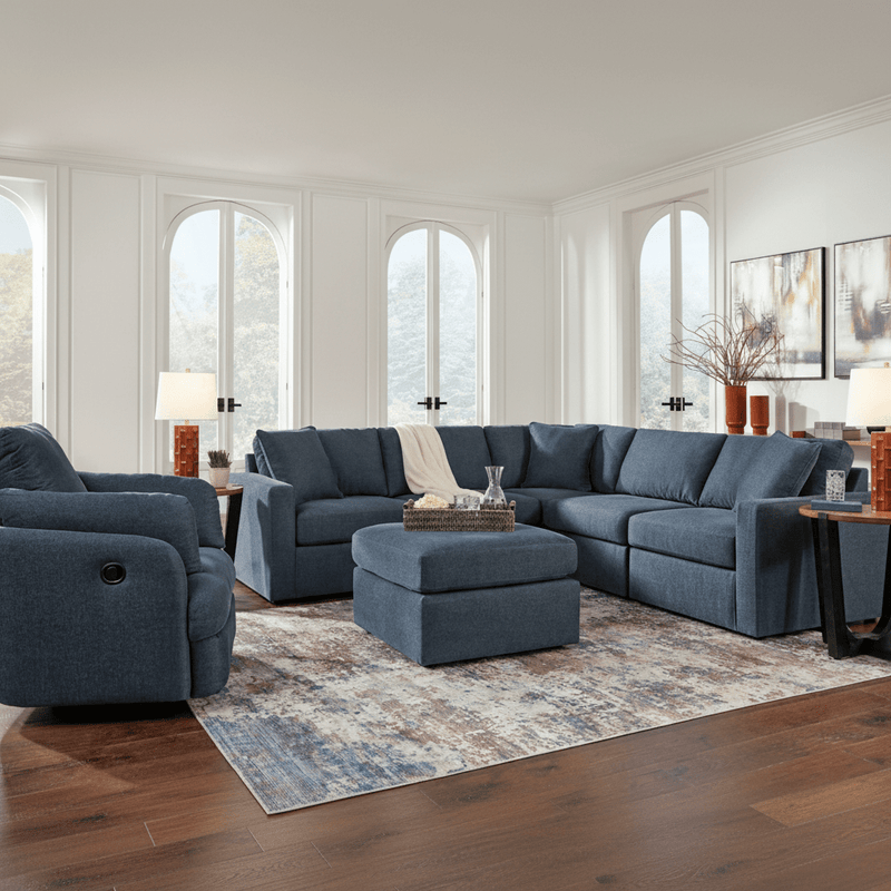 Modmax 7-Piece Double Storage Chaise Sectional with Storage Console Ink