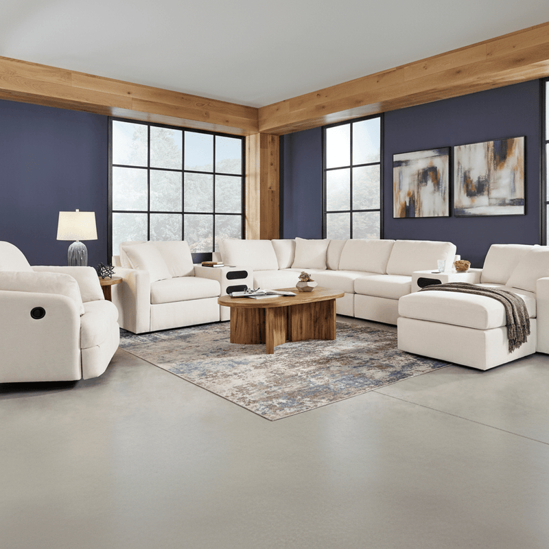 Modmax 7-Piece Double Storage Chaise Sectional with Storage Console Oyster