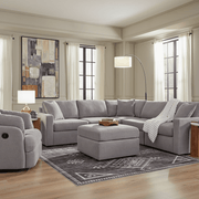 Modmax 7-Piece Double Storage Chaise Sectional with Storage Console Granite