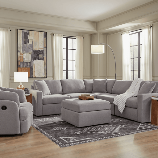 Modmax 7-Piece Double Storage Chaise Sectional with Storage Console Granite