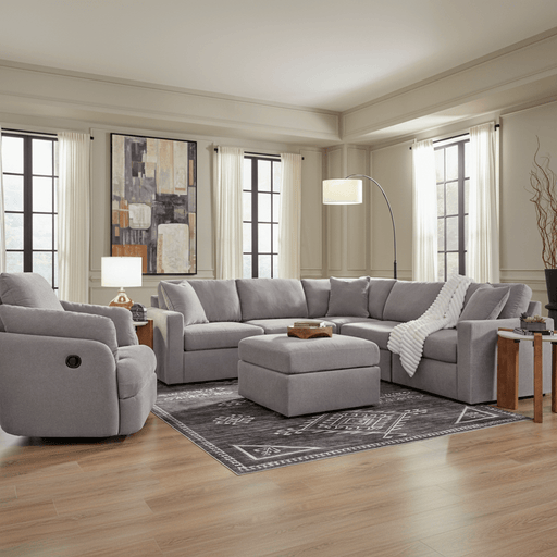 Modmax 8-Piece Double Storage Chaise Sectional with Audio and Storage Consoles Granite