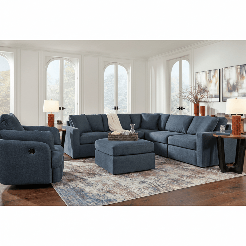 Modmax 8-Piece Double Storage Chaise Sectional with Audio and Storage Consoles Ink