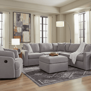 Modmax 8-Piece Sectional with Storage Chaise and Audio Consoles Granite Option B
