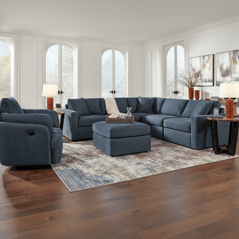 Modmax 8-Piece Sectional with Storage Chaise and Audio Consoles Ink Option A