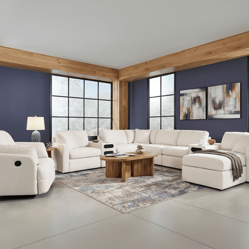 Modmax 8-Piece Sectional with Storage Chaise and Storage Consoles Oyster Option B