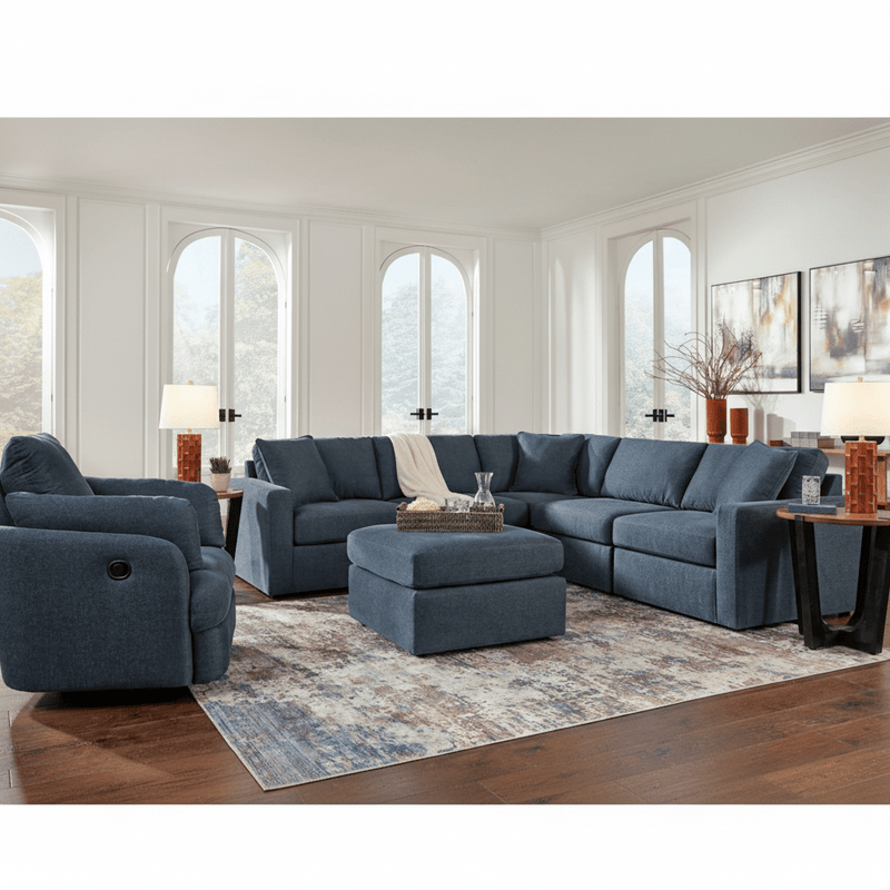 Modmax 8-Piece Sectional with Storage Chaise and Storage Consoles Ink Option B