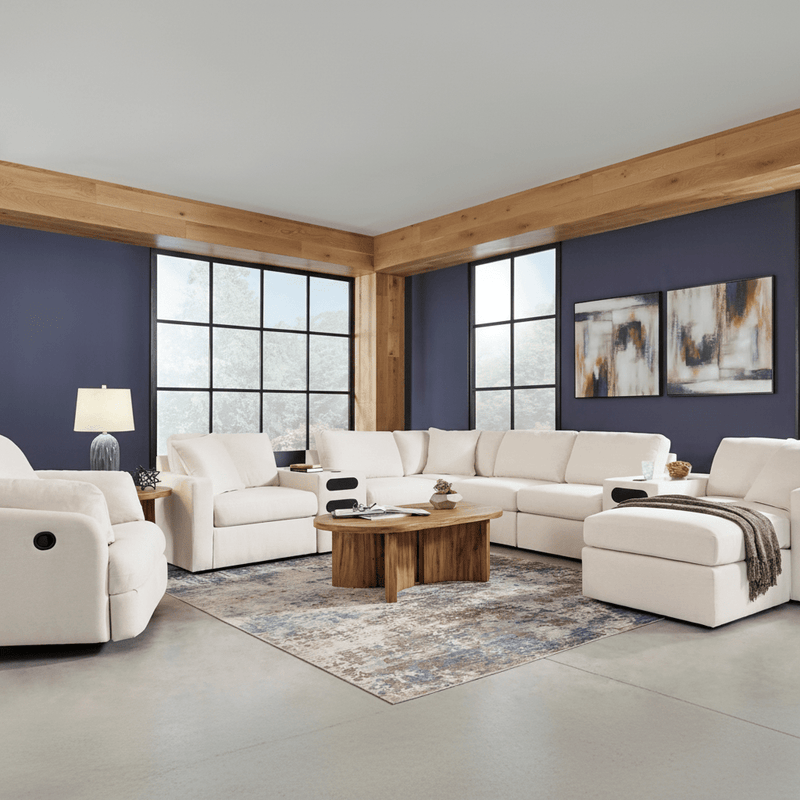Modmax 8-Piece Sectional with Storage Chaise and Storage Consoles Oyster Option A