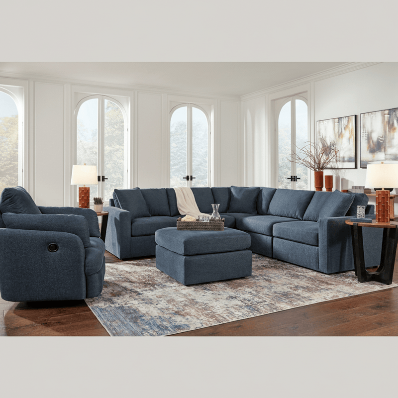 Modmax 8-Piece Sectional with Storage Chaise and Storage Consoles Ink Option A