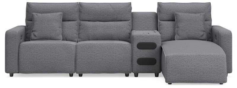 Modmax II 4-Piece Reclining Sectional with Chaise and Audio Console Standard