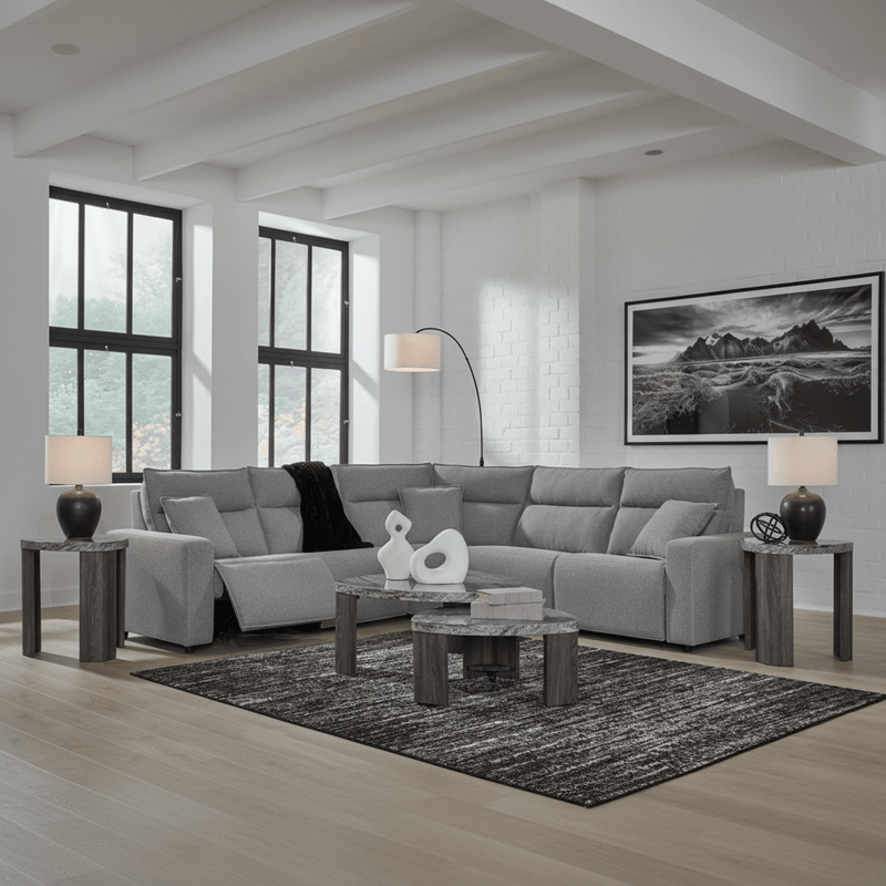 Modmax II 5-Piece Reclining Sectional with Double Chaise and Audio Consoles Option A