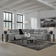 Modmax II 5-Piece Reclining Sectional with Double Chaise and Audio Consoles Option B