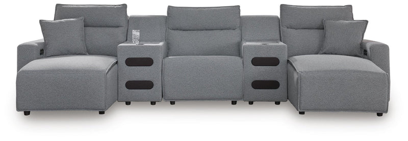 Modmax II 5-Piece Reclining Sectional with Double Chaise and Audio Consoles Default Title