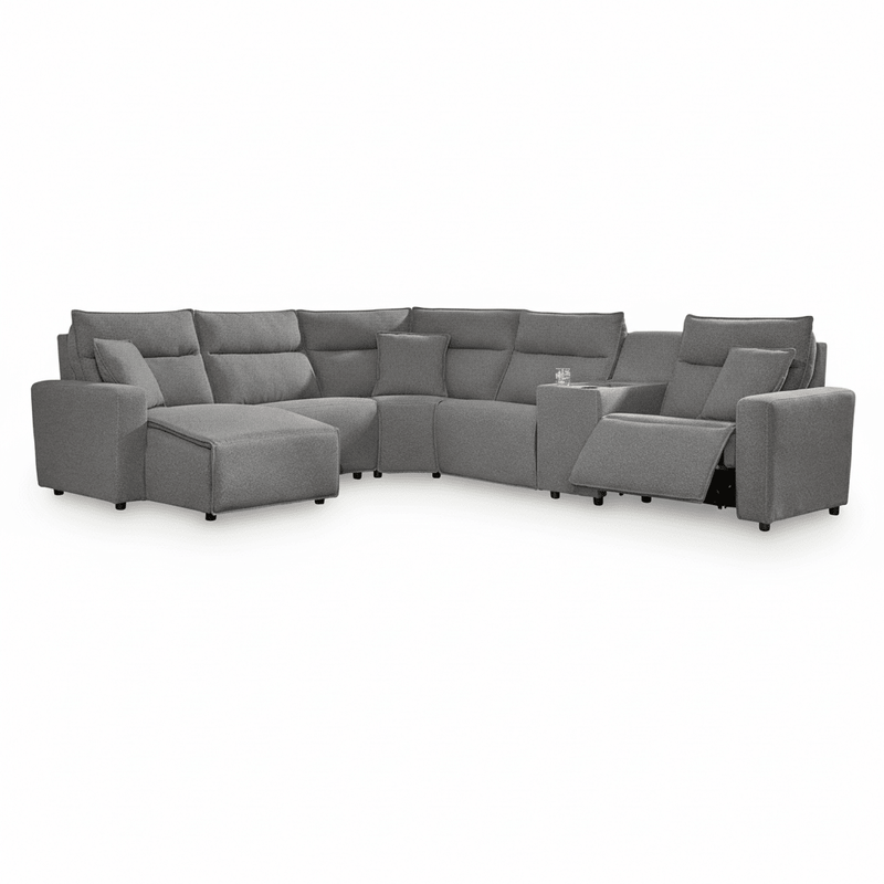Modmax II 6-Piece Power Reclining Sectional with Chaise Grey Left Chaise