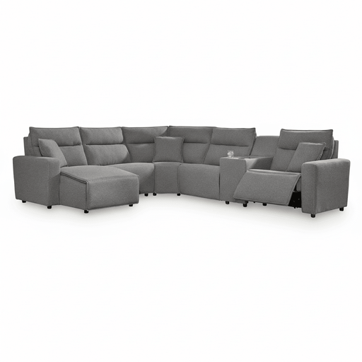 Modmax II 6-Piece Power Reclining Sectional with Chaise Grey Left Chaise