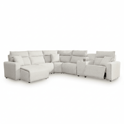 Modmax II 6-Piece Power Reclining Sectional with Chaise White Left Chaise