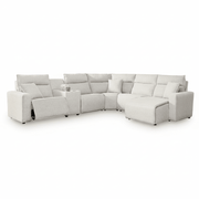 Modmax II 6-Piece Power Reclining Sectional with Chaise White Right Chaise