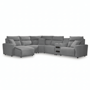 Modmax II 6-Piece Reclining Sectional with Chaise and Audio Console Option A