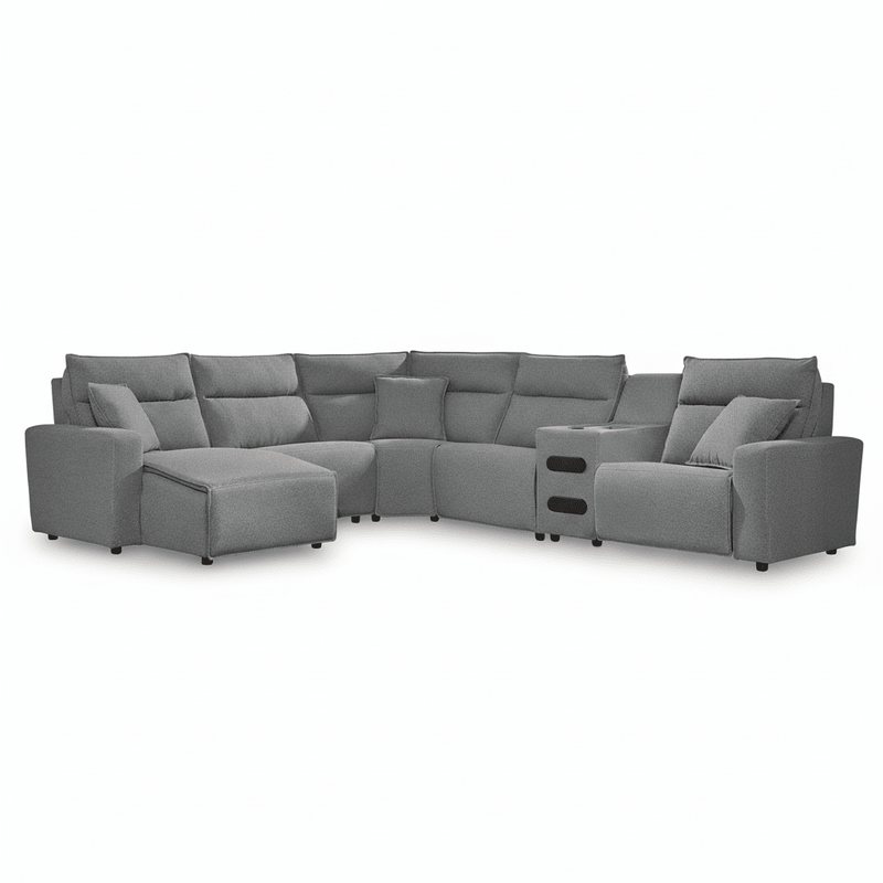 Modmax II 6-Piece Reclining Sectional with Chaise and Audio Console Option A