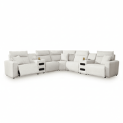 Modmax II 7-Piece Power Reclining Sectional with Audio Consoles White Standard
