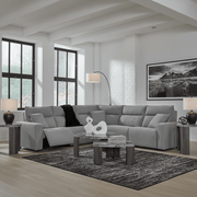 Modmax II 7-Piece Power Reclining Sectional with Audio Consoles Grey Standard