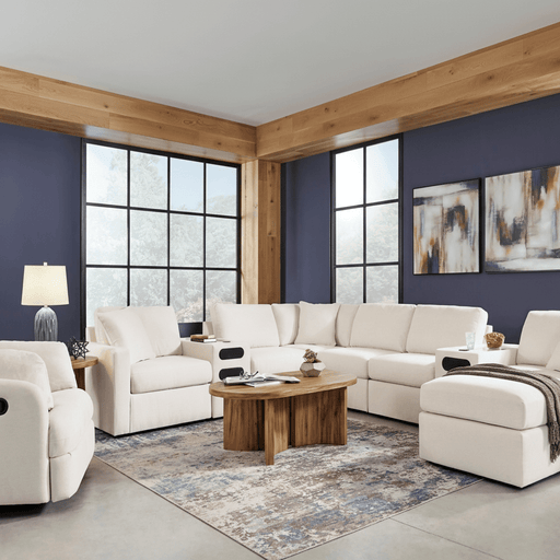 Modmax Premium 4-Piece Sectional with Storage Chaise and Storage Console Oyster Option A