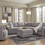 Modmax Premium 4-Piece Sectional with Storage Chaise and Storage Console Granite Option B