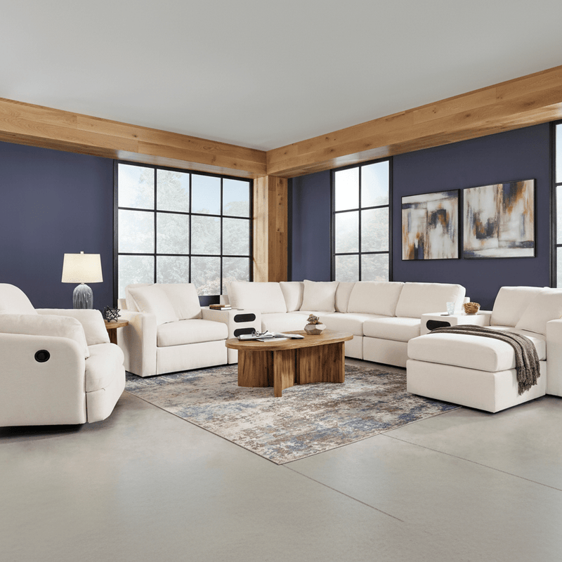 Modmax Premium 4-Piece Sectional with Storage Chaise and Storage Console Oyster Option B