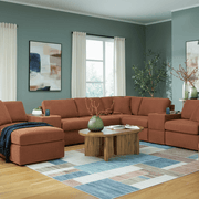 Modmax Premium 4-Piece Sectional with Storage Chaise and Storage Console Spice Option A