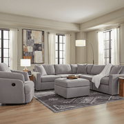 Modmax Premium 4-Piece Sectional with Storage Chaise and Storage Console Granite Option A